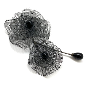 Black Spinel and Onyx Crochet Pin-Pins-Sowon Joo-Pistachios