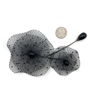 Black Spinel and Onyx Crochet Pin-Pins-Sowon Joo-Pistachios