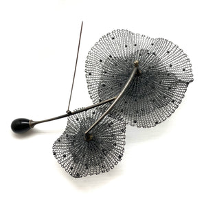 Black Spinel and Onyx Crochet Pin-Pins-Sowon Joo-Pistachios