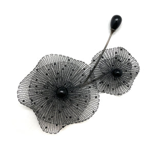 Black Spinel and Onyx Crochet Pin-Pins-Sowon Joo-Pistachios