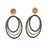 Black and Gold Gathered Oval Earrings-Earrings-Jacek Zdanowski-Pistachios