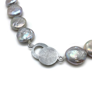 Black and Grey Pearl Vinyl Necklace-Necklaces-Brooke Marks-Swanson-Pistachios