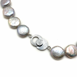 Black and Grey Pearl Vinyl Necklace-Necklaces-Brooke Marks-Swanson-Pistachios