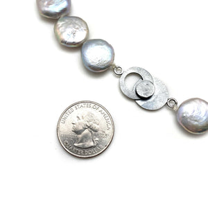 Black and Grey Pearl Vinyl Necklace-Necklaces-Brooke Marks-Swanson-Pistachios