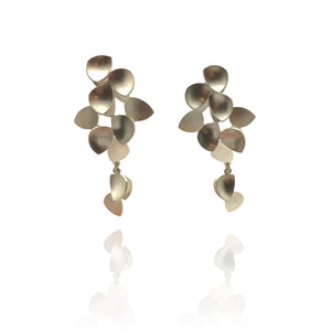 Blossoming Petal Drops - Silver-Earrings-Oliwia Kuczynska-Pistachios
