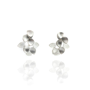 Blossoming Petal Post Earrings - Silver-Earrings-Oliwia Kuczynska-Pistachios