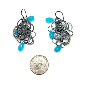 Blue Chalcedony Tangle Earrings-Earrings-Heather Guidero-Pistachios