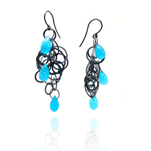 Blue Chalcedony Tangle Earrings-Earrings-Heather Guidero-Pistachios