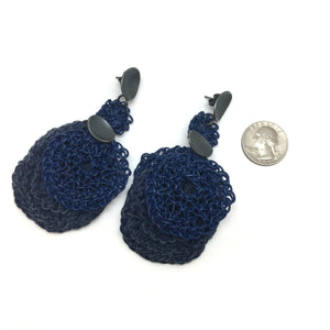Blue Knit Drops-Earrings-Brooke Marks-Swanson-Pistachios