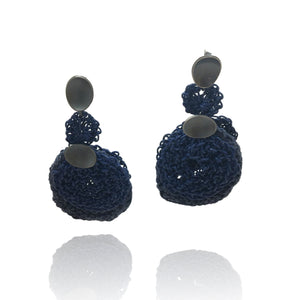 Blue Knit Drops-Earrings-Brooke Marks-Swanson-Pistachios