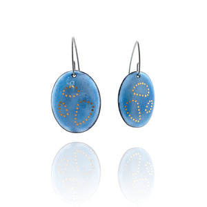 Blue Oval Gold Dot Earrings-Earrings-Jenne Rayburn-Pistachios