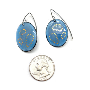 Blue Oval Gold Dot Earrings-Earrings-Jenne Rayburn-Pistachios