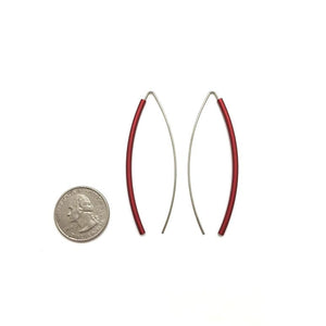 Bow Earrings - Red - Round Tubing-Earrings-Ursula Muller-Pistachios