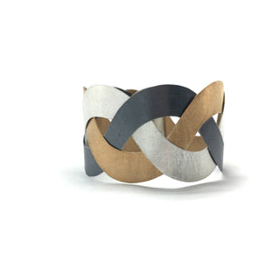 Braided Wave Bracelet - Gold/Silver/Oxi-Bracelets-Kacper Schiffers-Pistachios