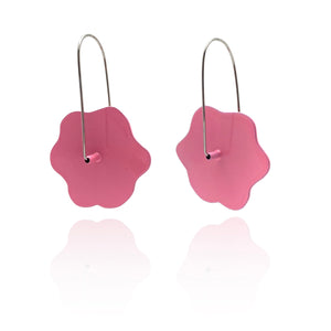 Camellia Flower Patch Earrings - Hot Pink-Earrings-Jess Dare-Pistachios