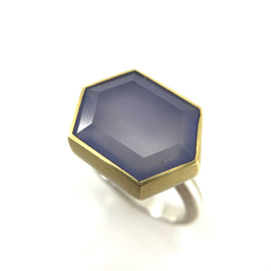 Chalcedony Ring - Large-Rings-Heather Guidero-Pistachios