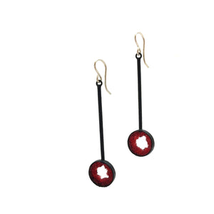 Circle Caviar Drops - Red-Earrings-Jessica Armstrong-Pistachios