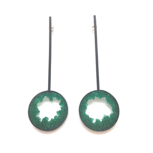 Circular Caviar Drops - Green-Earrings-Jessica Armstrong-Pistachios