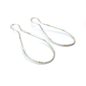 Closed Loop Earrings - Silver/Gold-Earrings-Veronika Majewska-Pistachios
