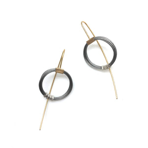 Coil Cable Earrings - Gold/Silver-Earrings-Ewa Wisniewska-Pistachios