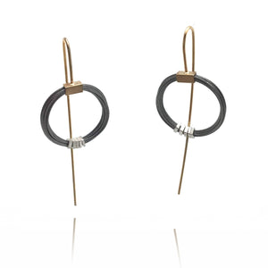 Coil Cable Earrings - Gold/Silver-Earrings-Ewa Wisniewska-Pistachios