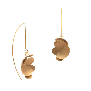 Concave Petal Drops - Gold-Earrings-Malgosia Kalinska-Pistachios