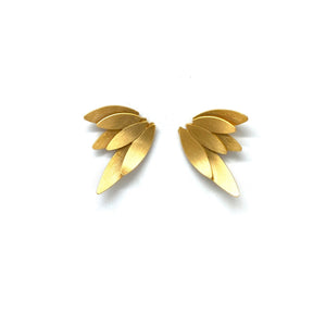 Concave Wing Earrings - Gold-Earrings-Oliwia Kuczynska-Pistachios