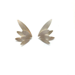 Convex Wing Earrings - Silver-Earrings-Oliwia Kuczynska-Pistachios