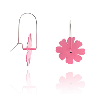 Cosmos Flower Patch Earrings - Hot Pink-Earrings-Jess Dare-Pistachios