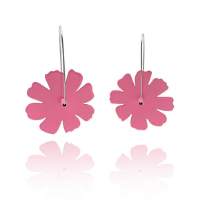 Cosmos Flower Patch Earrings - Hot Pink-Earrings-Jess Dare-Pistachios