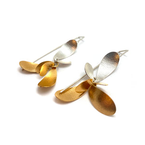 Curved Petal Earrings - Gold/Silver-Earrings-Malgosia Kalinska-Pistachios