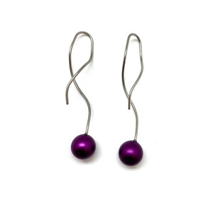 Custom Earrings - Spiral Base-Earrings-Reinhard Gremli-Purple-Pistachios