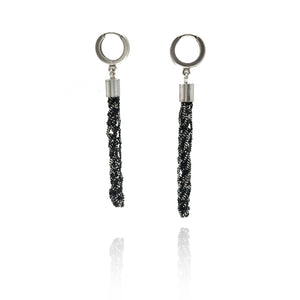 Diamond-Cut Chain Earrings-Earrings-Ewa Jankowska-Pistachios