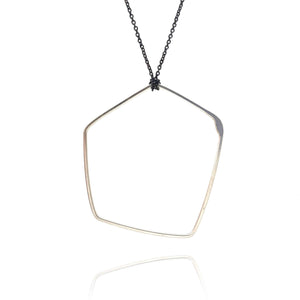 Dipped Open Pebble Necklace - Silver-Necklaces-Gabrielle Desmarais-Pistachios