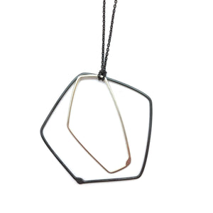 Dipped Pebbles Necklace - Black/Silver-Necklaces-Gabrielle Desmarais-Pistachios