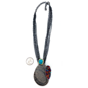 "Dots" Silver Necklace and Brooch-Necklaces-So Young Park-Pistachios