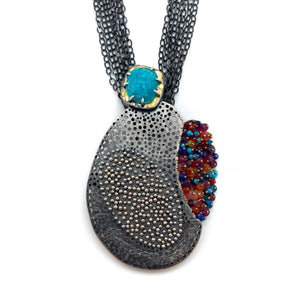 "Dots" Silver Necklace and Brooch-Necklaces-So Young Park-Pistachios