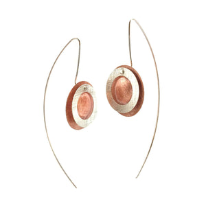 Double Circle Earrings - Rose Gold-Earrings-Mariusz Fatyga-Pistachios