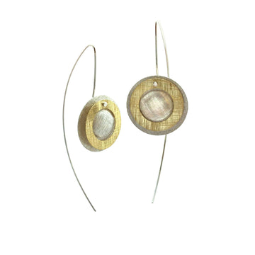 Double Circle Earrings- Silver and Gold