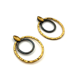 Double Circle Earrings-Earrings-Sowon Joo-Pistachios