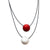 Double Circle Reversible Necklace - Red, Silver & Black-Necklaces-Ursula Muller-Pistachios
