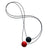 Double Circle Reversible Necklace - Red, Silver & Black-Necklaces-Ursula Muller-Pistachios