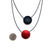 Double Circle Reversible Necklace - Red, Silver & Black-Necklaces-Ursula Muller-Pistachios