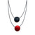 Double Circle Reversible Necklace - Red, Silver & Black-Necklaces-Ursula Muller-Pistachios