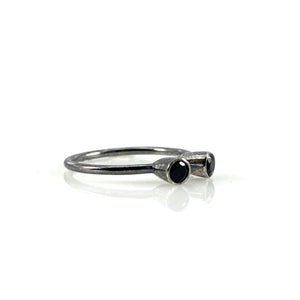 Double Studded Stacking Ring - Stone Options Available-Rings-Emily Rogstad-Lab Grown White Sapphire Size 5.25-Pistachios
