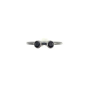 Double Studded Stacking Ring - Stone Options Available-Rings-Emily Rogstad-Black Spinel Size 5.5-Pistachios