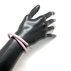 Dyed Rubber and Wire Bracelet-Bracelets-Sandra Salaices-Lavendar-Pistachios