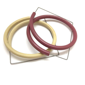Dyed Rubber and Wire Bracelet-Bracelets-Sandra Salaices-Tan-Pistachios