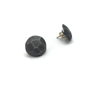Faceted Round Oxi Silver Studs-Earrings-Heather Guidero-Pistachios