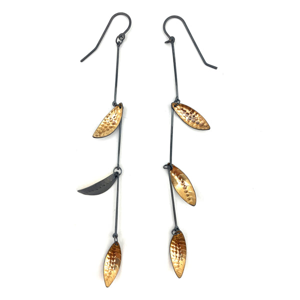 Small Leaf Sparkling Hoop Earring - Primrose Jewellery